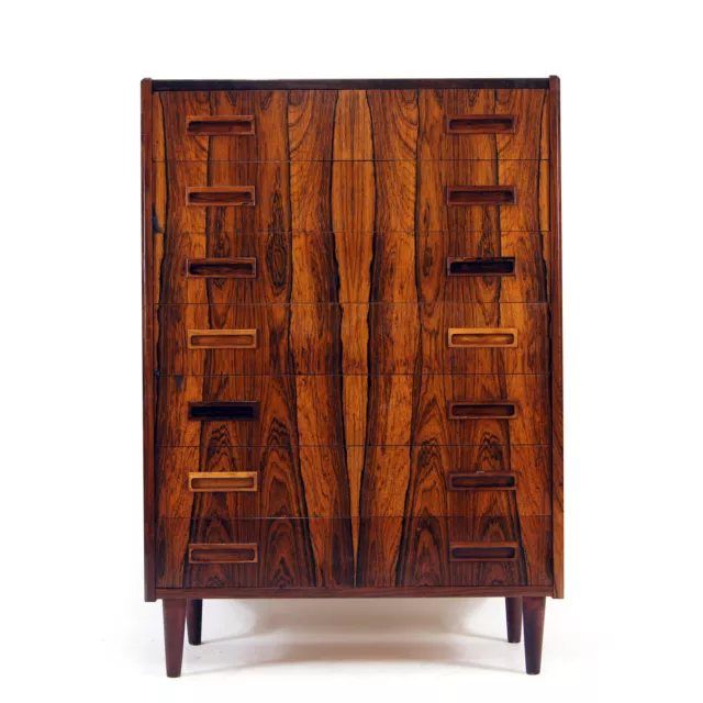 Retro Vintage Danish Designer Tall Boy Rosewood Chest of Drawers 60s Mid Century