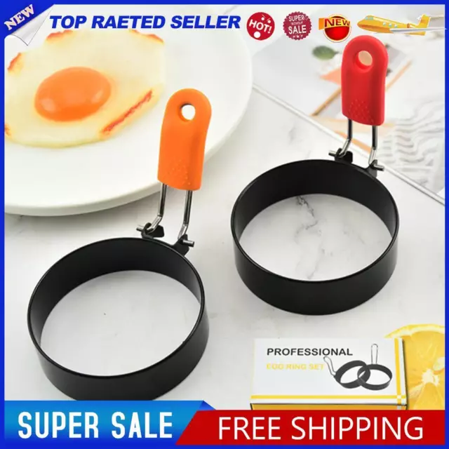 2.95 in 2/4 Pcs Egg Ring Round Egg Ring with Handle for Frying Egg for Breakfast