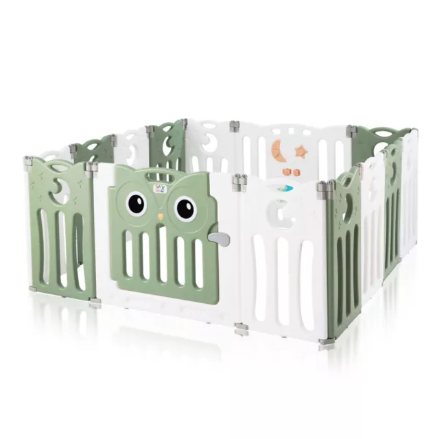 Baby Vivo Parc Bébé Barrière Sécurité Plastique Enfant Protection Porte Pliable