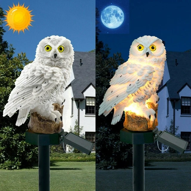 SOLAR EULE LED Solarleuchte Garten Eulen Gartenbeleuchtung Solarlampe