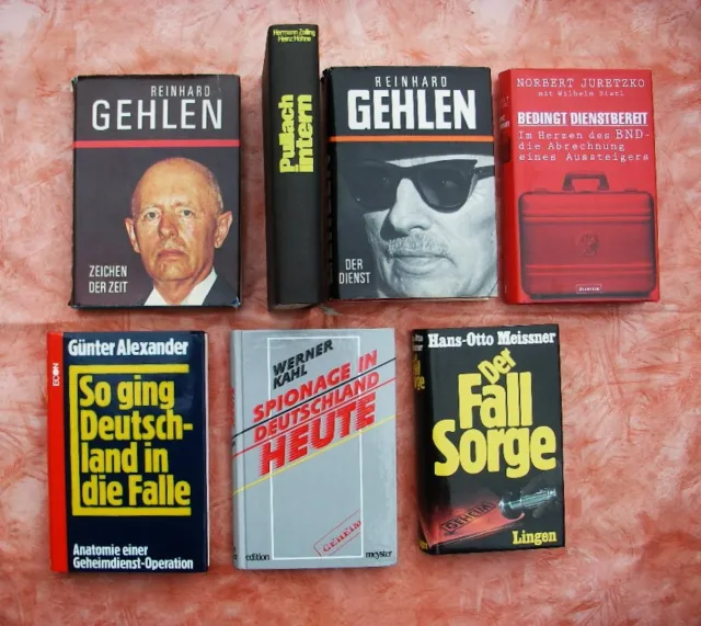 Konvolut 7 Bücher Spionage - Agenten - Nachrichtendienste BND Deutschland
