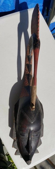 Antique African Carved Wood Mask Guro Ivory Coast