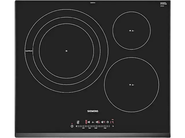 Placa de inducción Siemens EH651FDC1E iQ300, Inducción, 3 zonas, 32 cm, Negro