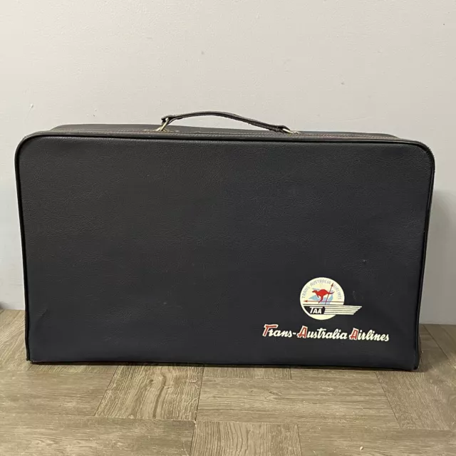 RARE Vintage TAA Trans Australia Airlines Flight Bag Case Suitcase Kangaroo