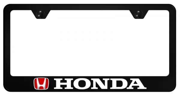 Honda Red Logo in Black Polycarbonate License Plate Frame Official Licensed