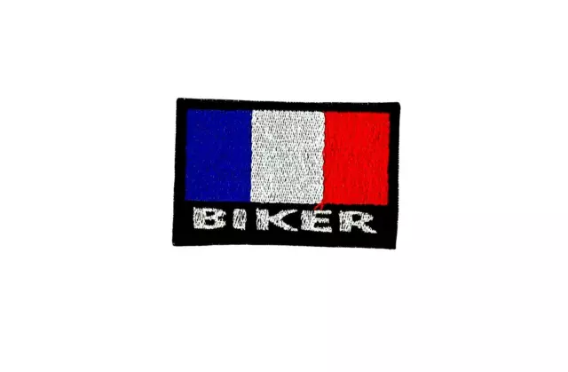 Patch ecusson thermocollant backpack drapeau france francais biker brassard  noir