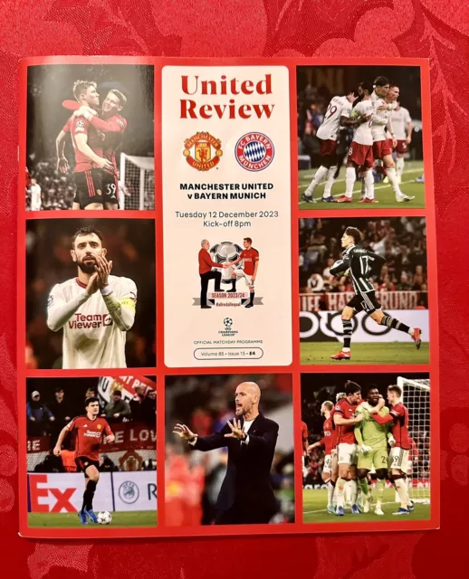 Manchester United vs FC Bayern Munich 2023/24 Champions League Program FREE P&P