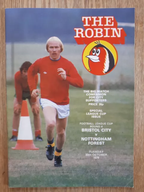 Bristol City v Nottingham Forest Programme - League Cup 4th Round 30th Oct 1979