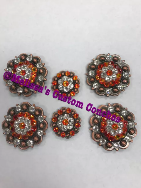 Western Saddle Set Of Conchos With Screws Bling