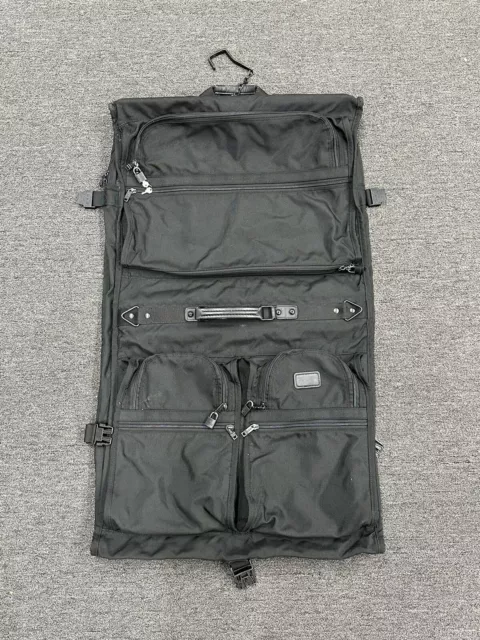 TUMI ~ Black Ballistic Nylon Bi-Fold Suit/Dress Weekend Garment Bag ~ 22" x 18"