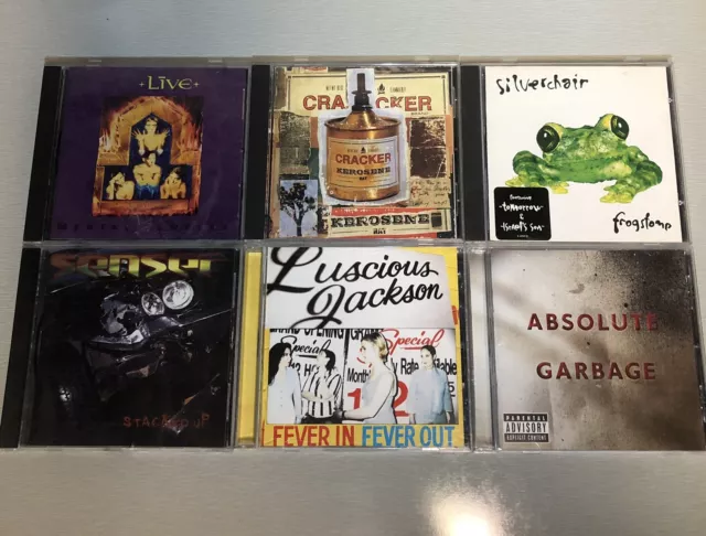 90’s Alternative Rock CD Lot Of 6-Lucious Jackson, Garbage, Silverchair, Live