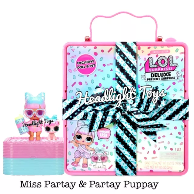 LOL Deluxe Present Surprise Pink Exclusive Miss Partay Big Sis Doll & Pet Puppy