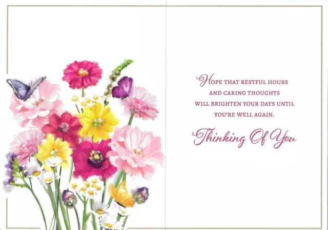 Get Well Wishes Female Greeting Card 7"X5" Flowers 2