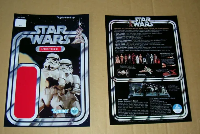 Vintage Star Wars BACKING CARD'S,FIGURES,ORIGINAL SIZE! FRONT + BACKS! CARDBACK