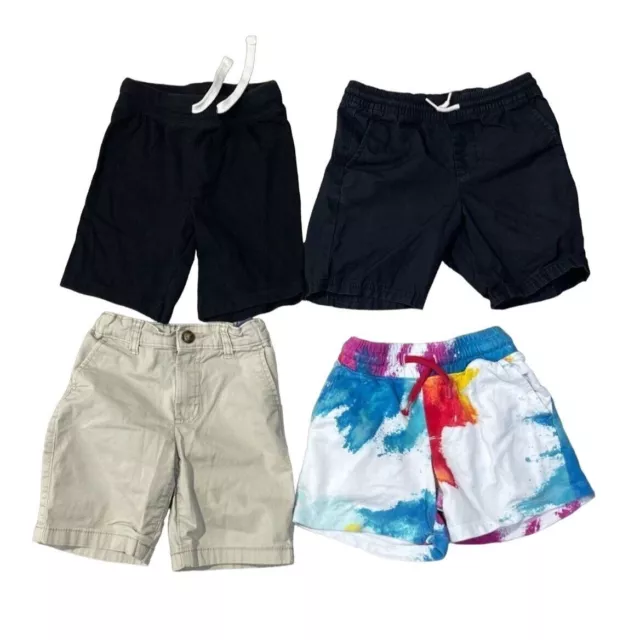 4 Pair Boy's Shorts Black Khaki Tie Die Old Navy Carters Size 4