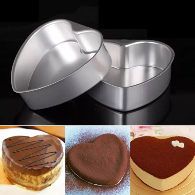 6" Heart Shaped Cake Pan Set with Removable Bottom - Non Stick for Oven Baking