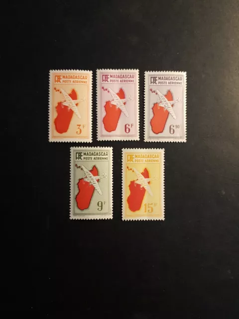 Timbre France Colonie Madagascar Poste Aérienne Pa N°19+21/24 Neuf ** Mnh