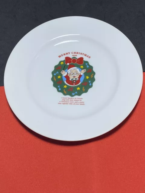 Kentucky Fried Chicken KFC-J 1993 Christmas Plate Colonel Sanders Japan Vintage