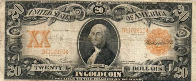 1906 $20 Gold Certificate, Middle Grade Better Twenty Dollar Note, Better Issue
