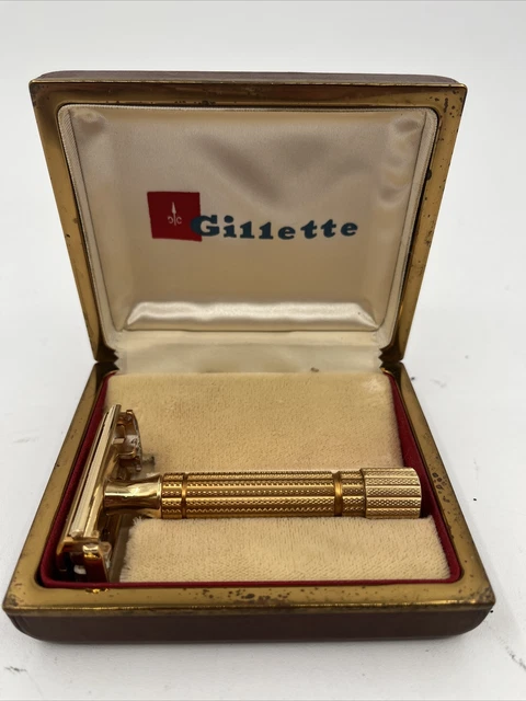 Gillette diplomat 1955 vintage safety razor and case, A2 date code