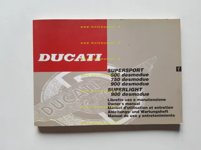 Ducati 900 Superlight - 900-750-600 SS 1995 manuale uso manutenzione originale
