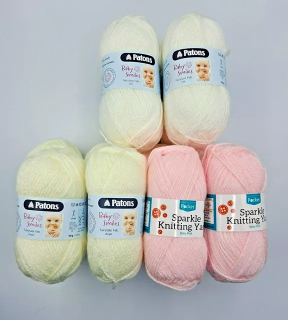 4 Patons Fairytale Fab or Pocket Knitting Yarn Wool 50g  Each Roll