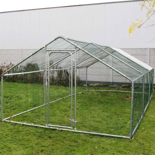 Enclos extérieur Volière Poulailler Petite cage pour animaux L2xL3xH2m Auvent