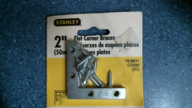 Stanley 75-6631, 2" Flat Corner Braces, Pack of 4 Braces w/ Screws, FREE SHIP