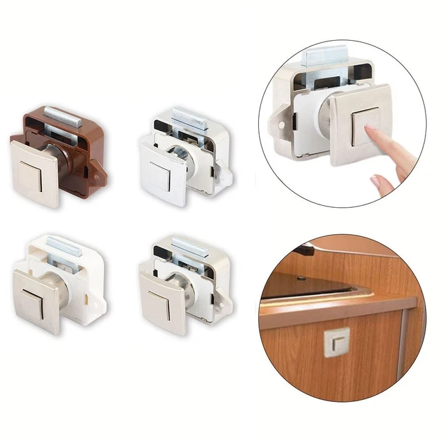 Maniglia A Pulsante Per Porta, Armadio, Camper, Nichel - Foto 4