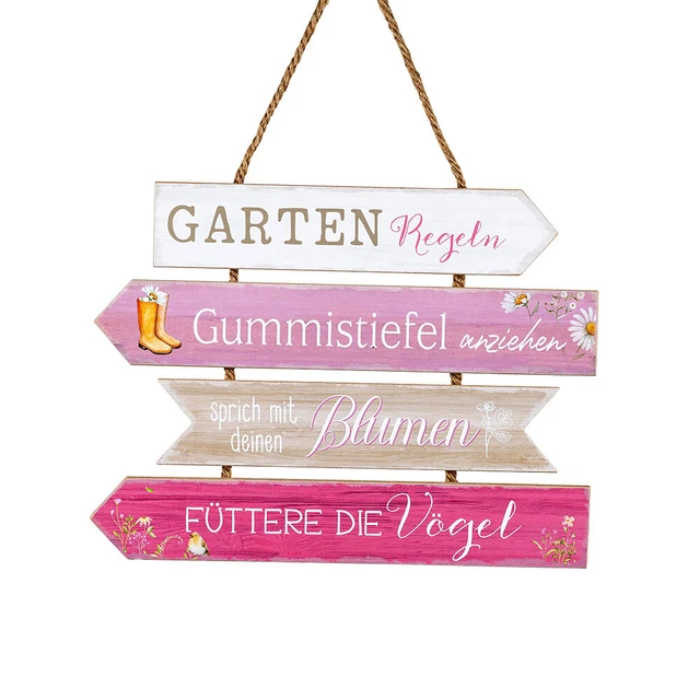 RED OCEAN Gartenregel-Schild – 20x10 Cm, Aus PVC, Fertig Zum Aufhängen