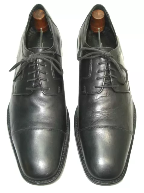 SZ 10.5 JOHNSTON & MURPHY Men's Dress Shoes Cap Toe Derby Blucher Black ...