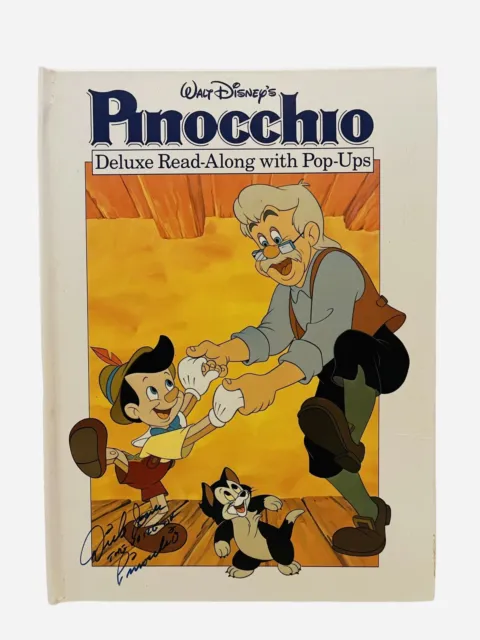 VTG Disney Signed By Original Voice Of Pinocchio DICK JONES HC Pop Up Book