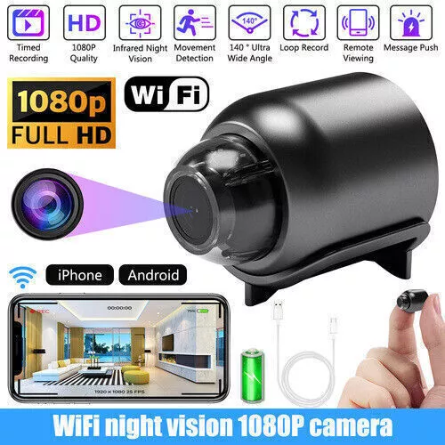 Mini Spy Hidden Camera WiFi HD 1080P IP Night Vision Nanny Home Security Cam US