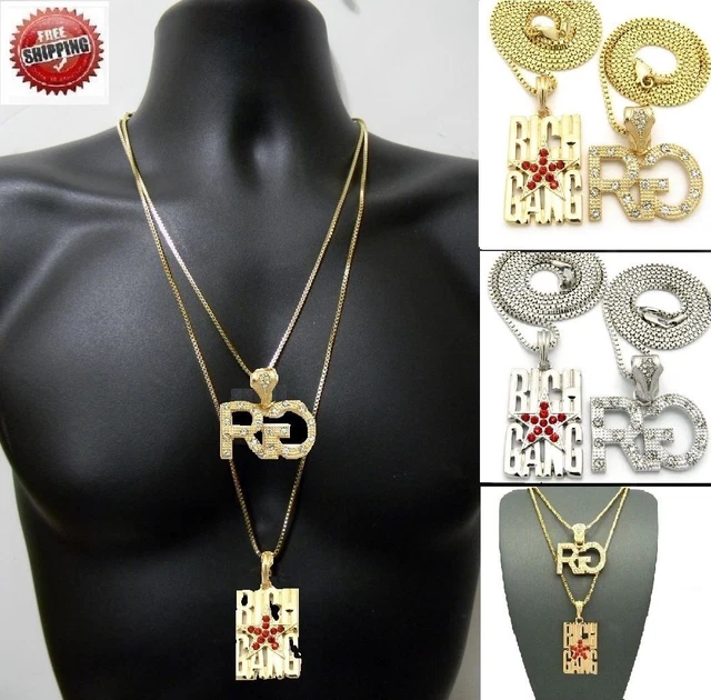 NUOVO CIONDOLO STELLA 6 PUNTI &amp; COLLANA HIP HOP CATENA FRANCO