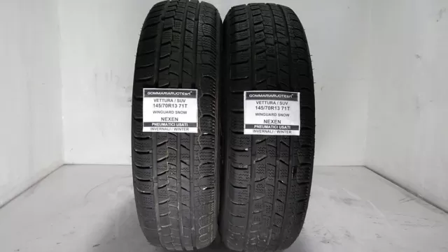 2 Pneumatici Usati 145/70R13 71T Nexen Winguard Sp. Gomme Invernali 70% 2014