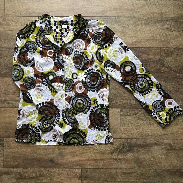 Vera Bradley Cocoa Moss Pajama Top Medium EUC
