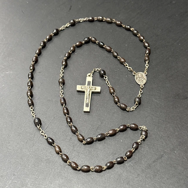 Religion & Esotérisme - ancien chapelet avec pendentif croix religieuse