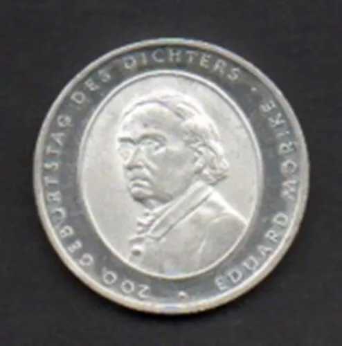 10 Euro 2004 Deutschland Gedenkmünze Eduard Mörike - Silber  Spiegelglanz