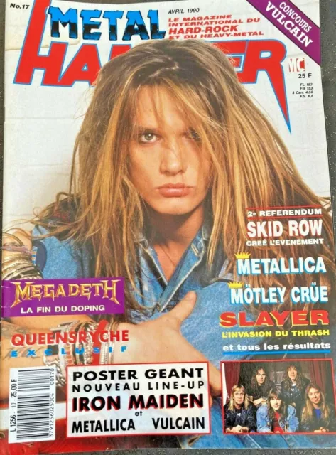 Magazine Metal Hammer n°17, Skid Row, Megadeth, Motley Crüe, Metallica, avril 90