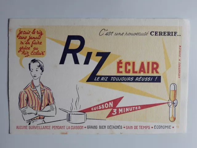 Buvard vintage RIZ ÉCLAIR une nouveauté CERERIF