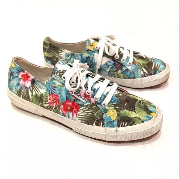 SUPERGA women's Hawaiian floral printed sneakers size 10