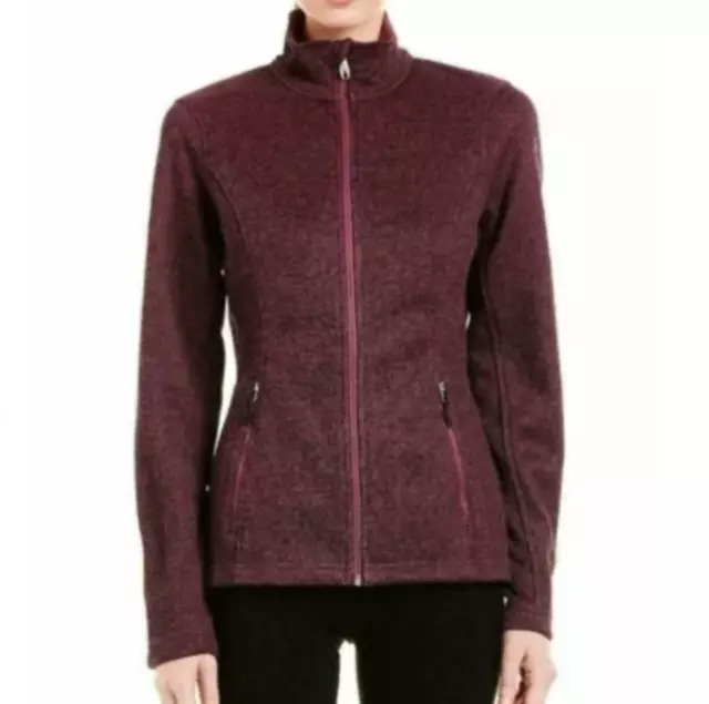 SPYDER WOMEN'S ENDURE Stryke Fleece Jacket Full Zip Mid Weight Burgundy ...