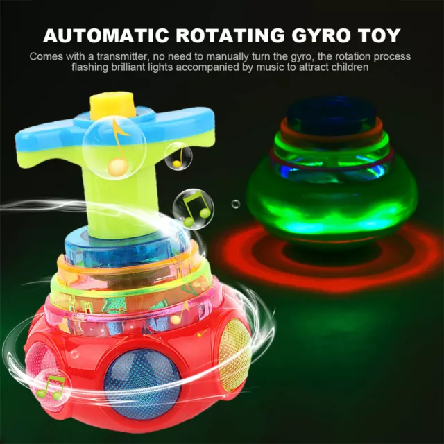 Colorful Flashing Gyro Spinning Toy Plastic Music Smooth Safe for Children Gifts