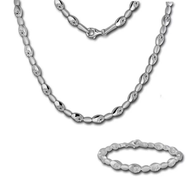 SilberDream weiß Collier & Armband Zirkonia Silber Schmuck Set Damen SDS444W