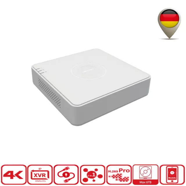 Hikvision DS-7108HUHI-K1 DVR 16-Kanal IP, 8-Kanal Analog Rekorder AHD CVI TVI IP