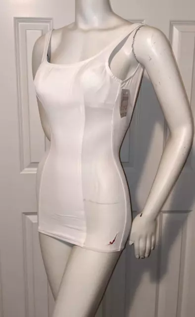 Vtg 1960s Jantzen white One Piece Playsuit Bathing Swimsuit Pin Up NOS New Sz 12