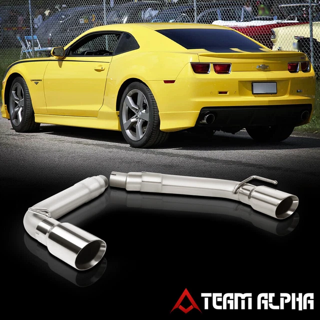 Fits 2010-2015 Camaro 3.6/7.0 [4" BEVELED TIP DUAL MUFFLER] Axle Back Exhaust
