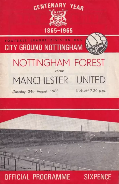 Nottingham Forest  v Manchester United 24th August 1965 Man Utd