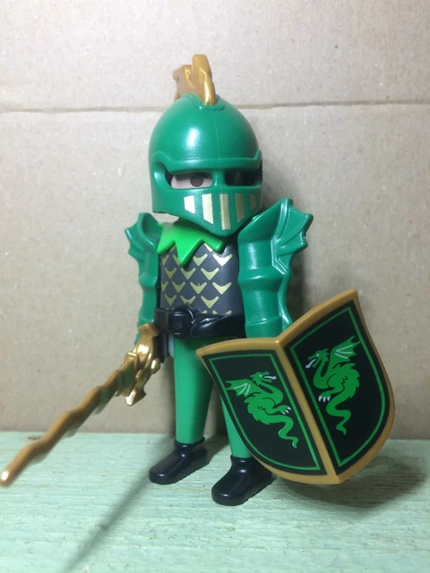 PLAYMOBIL 1 CHEVALIER Vert + Cheval - Armes - Moyen Age - Chateau EUR 8,00 - FR