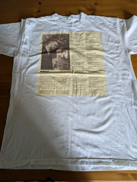 T-shirt Vintage Morrissey / The Smiths - XL Single Stitch - Blanc - Occasion Très Bon État - Pour Collection